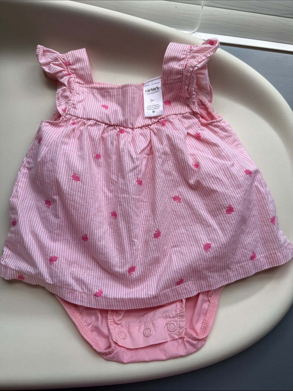 Carter's Pink Striped Dress with Onesie